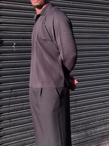 Pleated Long-sleeved Top