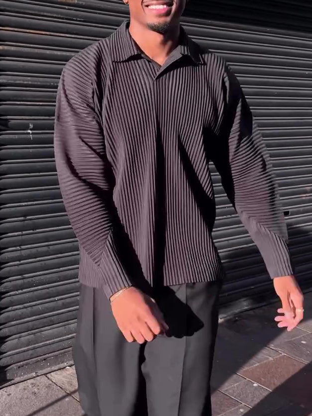 Pleated Long-sleeved Top