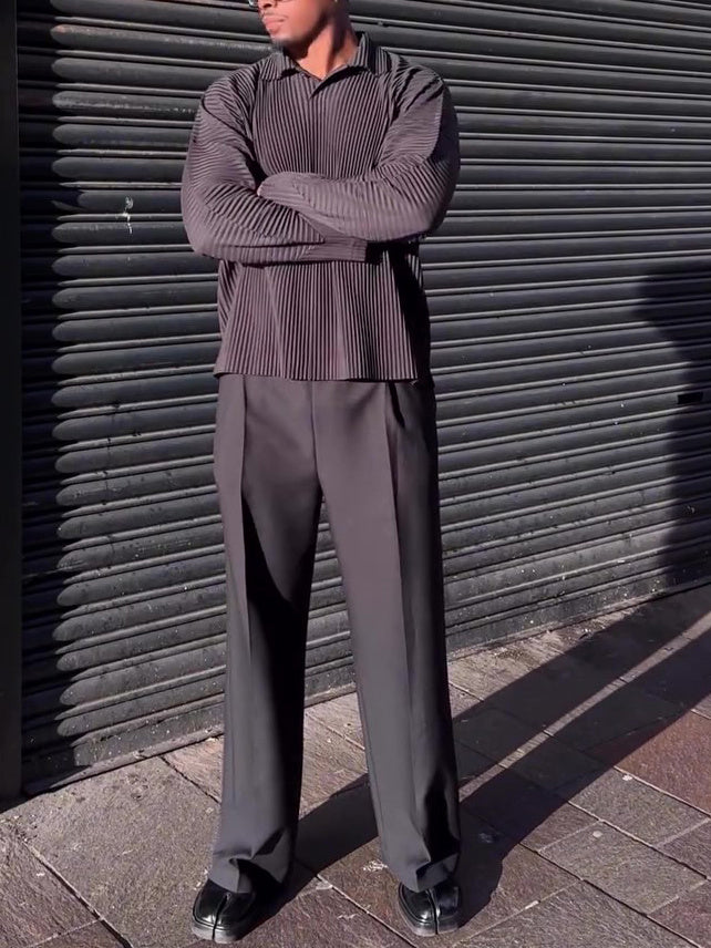 Pleated Long-sleeved Top