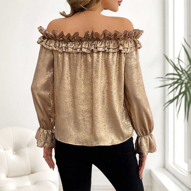 Off-shoulder Golden Shirt