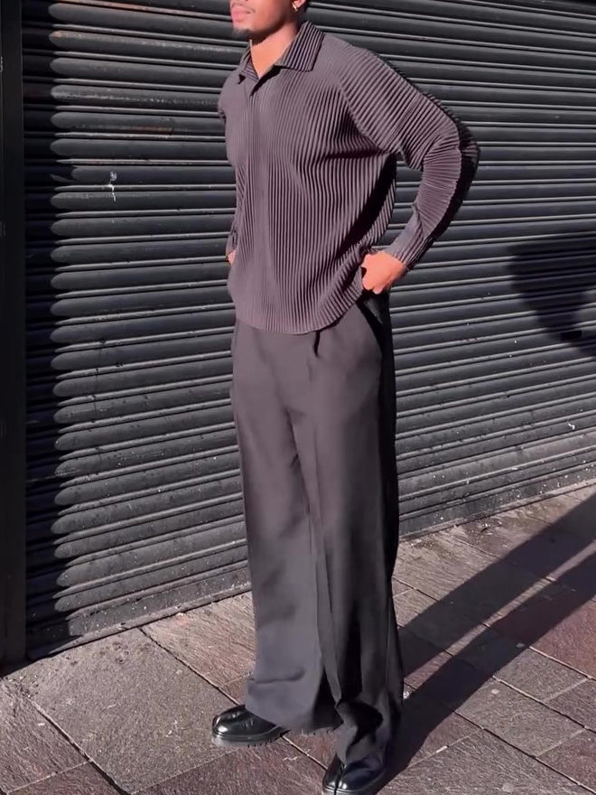 Pleated Long-sleeved Top